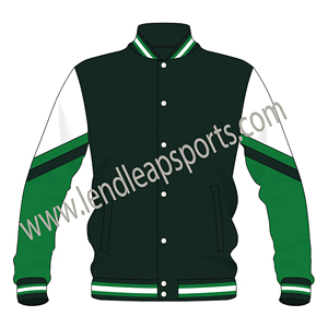 High Quality Customized Stand Collar Front Logo Men's Letterman Jacket-Woolen Fabric Quick Dry Eco-Friendly - Product Image 2