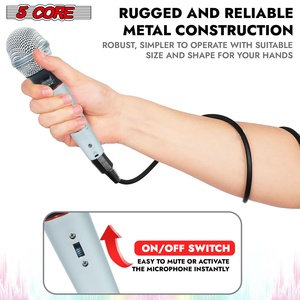 5Core XLR <b>Microphone</b> Dynamic Mic Karaoke Singing <b>Studio</b> Mics Handheld Microfono - Product Image 3