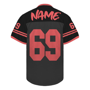 Camiseta de fútbol americano de juego personalizada hecha de malla de poliéster 100% cualquier número, tamaño o costura de su nombre - Product Image 2
