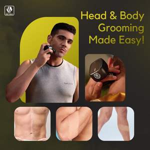 Afeitadora Eléctrica Recargable para Hombre, Color Plateado, con Doble Cuchilla, Lavable e Impermeable, para Afeitar la Cara y la Barba - Product Image 4