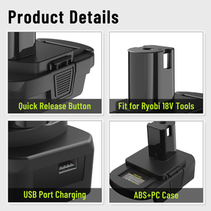 Pin chuyển đổi cho Dewalt 20V & milwaukee <span class=keywords><strong>18V</strong></span> pin chuyển đổi để cho Ryobi <span class=keywords><strong>18V</strong></span> P102 P103 P104 pin không dây công cụ - Product Image 4