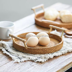 Natural Woven Rattan Charger Plate Decorative <b>Table</b> Mat Handmade <b>Dining</b> Plate <b>Rustic</b> <b>Farmhouse</b> Home Decor - Product Image 4