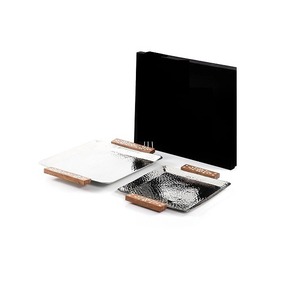 Vaisselle dernier modèle couleur or plateau de service alimentaire lot de 3 plateaux en métal de qualité supérieure fabriqués à la main à bas prix - Product Image 2