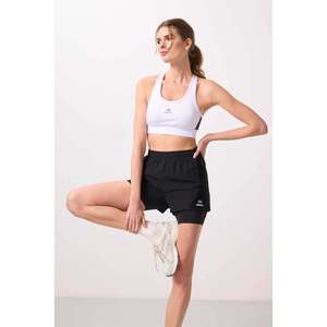 Pantalones Cortos Deportivos 2 en 1 Tommylife para Mujer, de Poliéster y Elastano, con Leggings Interiores, Bolsillo con Cremallera Oculta, Ajuste Estándar, Secado Rápido - Product Image 4