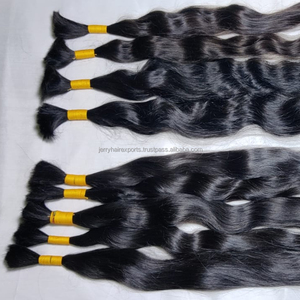 Cheveux en vrac 100% naturels Remy non traités, couleur naturelle noire, style ondulé naturel, double trame machine, permanente pour les cheveux, d'origine indienne - Product Image 2