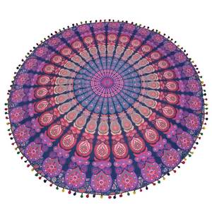Tapices Redondos de Algodón Estampados Hechos a Mano, Tapiz Mandala para Colgar en la Pared, Decoración de Habitación India Bohemia Hippie - Product Image 6
