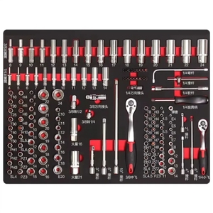 Bằng cách bán hàng đặc biệt sửa chữa tự động có thể khóa tủ công cụ màu Đỏ bảy ngăn kéo với năm Bộ dụng cụ cầm tay để lưu trữ nhà để xe - Product Image 4