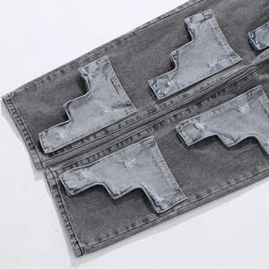 Pantalones Vaqueros de Mezclilla para Hombre con Logotipo Personalizado, Estilo Vintage, Hip Hop, Cintura Alta, Lavados, Rotos, Casuales, Ajustados, para Invierno y Primavera, Precio Bajo - Product Image 4