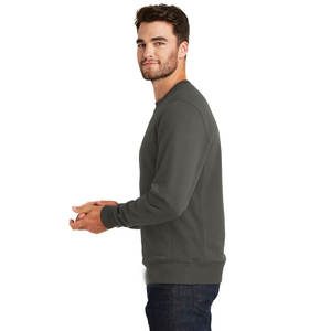 Usine gris personnalisé élégant hommes 100% coton sweat sérigraphie à manches longues épissé pour décontracté Streetwear sweat - Product Image 3