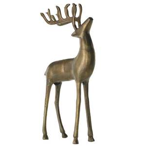 Sculpture de cerf en or nordique moderne, statue d'élan en résine, modèle animal, décoration créative pour la maison, artisanat minimaliste, figurine de bureau - Product Image 4