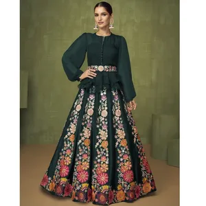 Women anarkali Georgette Long Flared Gown Dress for any Festive Season and Party Wear Collection Long Maxi Evening Dress