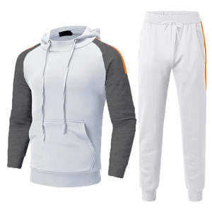 Vente en gros de survêtements de fitness personnalisés de haute qualité 100% coton ensemble de survêtement ajusté à empiècements imprimés saison d'hiver polaire - Product Image 2
