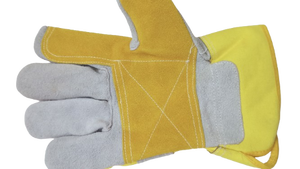 Gants de travail d'hiver canadiens à double paume, gants de sécurité en cuir, poignet en caoutchouc, gants de travail industriels en cuir de vachette fendu - Product Image 3