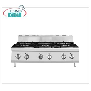 Technochef - Estufa de Gas de Sobremesa de 6 Quemadores, 31.5 kW - Product Image 1