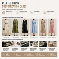 Robe plissée sur mesure, mode féminine, fabricant OEM, fournisseur de vêtements à marque privée pour les marques de boutiques, production en petites séries