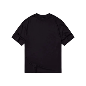 เสื้อยืดโอเวอร์ไซส์สีดำล้วนสำหรับผู้ชายเสื้อผ้าแนวสตรีทแบบลำลองเสื้อยืดทรงหลวมสำหรับผู้ชายพิมพ์โลโก้ได้ตามต้องการ - Product Image 5