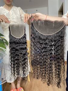 Conjunto de paquete frontal de cierre de cabello humano virgen 100% de onda natural camboyana con calidad no Remy - Product Image 4