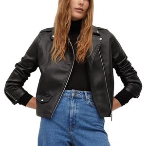 เสื้อแจ็คเก็ตหนังแกะเย็บติดกันสำหรับผู้หญิง-เนื้อผ้ามีสไตล์-ลุคโดดเด่นไม่ซ้ำใคร - Product Image 2