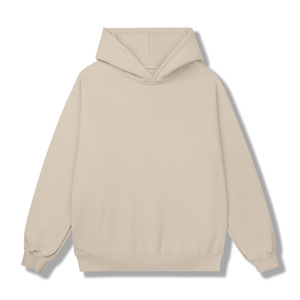 420G invierno nueva sudadera gruesa sin bolsillo suelta manga larga Otoño e Invierno Unisex Color sólido Sudadera con capucha logotipo personalizado - Product Image 3
