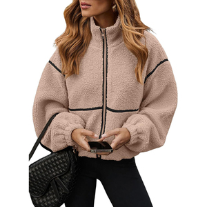 Chaqueta Casual de Forro Polar con Cierre Completo y Solapa, Manga Larga, Holgada, Abrigada para Invierno, con Bolsillos, para Hombre y Mujer - Product Image 1