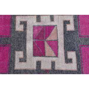 Turkish <b>Runner</b> Rug 2.5x11.9 ft, <b>Red</b> Gray Animal Print Rug Wool - Product Image 5