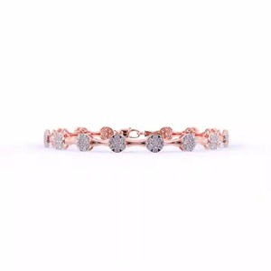 Pulsera de tenis de círculo celestial de diamante cultivado en laboratorio en amarillo sólido/Blanco/oro rosa pulsera fina para niñas y mujeres - Product Image 3