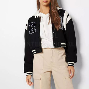 Women's High Quality Letterman <b>Jacket</b> Unique Design with Embroidery Decoration New Fashion Winter Pocket Fabric Material - Product Image 2