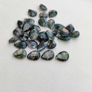 6x9mm AAA Natural Moss Agate Stone Faceted Pear Shape Bulk Polished Loose Gemstones Birthstone Jewelry Trending Arrival 2025 - Product Image 2