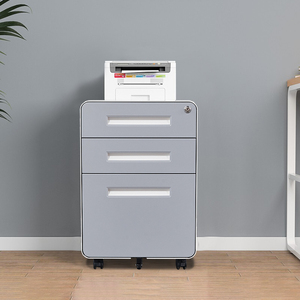 Gabinete moderno de pedestal móvil de Metal de acero de 3 cajones, equipo de muebles de oficina, archivador de almacenamiento móvil ajustable para escuela - Product Image 6