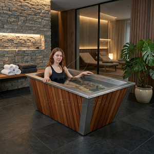 Bain froid extérieur en cèdre rouge massif pour le bien-être en jardin, <span class=keywords><strong>spa</strong></span>, hôtel, glamping, bain de glace, récupération sportive des athlètes - Product Image 1