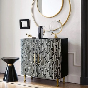 Console de table à thé élégante de style moderne indien haut de gamme tiroir en résine personnalisé avec incrustation d'os prix d'usine en gros - Product Image 5