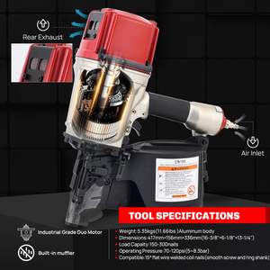 Pistola Neumática de Alta Velocidad para Clavos en Rollo, para Trabajos de Carpintería y Construcción, para Tareas Pesadas, Hecha de Aluminio Resistente - Product Image 3