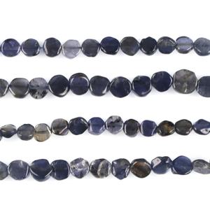 ลูกปัด iolite ทรงเหรียญเรียบลูกปัดอัญมณีขัดเงาธรรมชาติ4-8มม. สำหรับทำเครื่องประดับ - Product Image 3