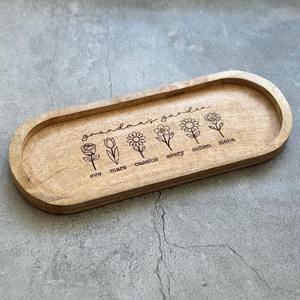 ถาดไม้สี่เหลี่ยมผืนผ้าสไตล์งานฝีมือ พร้อมลวดลายแกะสลักรังนก ใช้เป็นถาดเสิร์ฟตกแต่งสำหรับโต๊ะอาหาร และได้แรงบันดาลใจจากธรรมชาติ - Product Image 3