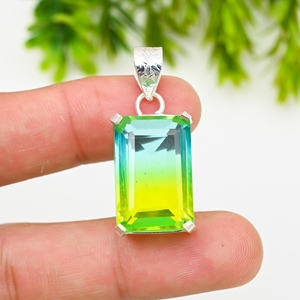 Tourmaline Collier pour Femmes Bijoux Élégant Bi Tourmaline Pendentif Collier À La Main De Mode Bijoux Cadeau - Product Image 5