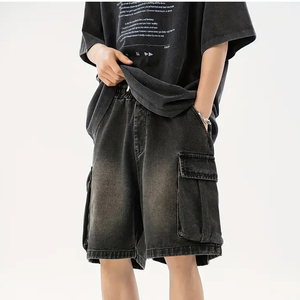 Nouveauté Été 2025 – Short en jean décontracté pour homme TWILL SPORTS, noir, taille haute, à boutons, séchage rapide, écologique - Product Image 4