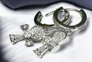 925 Sterling Silver Moissanite Ankh Heggie Hoops <b>Diamond</b> <b>Earring</b> Wedding Gift <b>Diamond</b> <b>earring</b> - Product Image 2