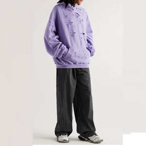 Design personnalisé Pull-over en coton mélangé Streetwear Sweats à capuche vieillis pour hommes Mode confortable Sweats à capuche vieillis - Product Image 2