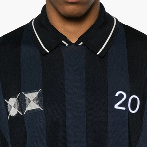 Design personnalisé marine à manches courtes tricoté pour hommes Polo pour hommes 90% coton 10% soie simple solide Style décontracté - Product Image 3