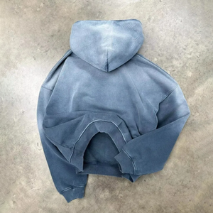 Sweat à capuche polaire pour homme, 100% coton épais, coupe oversize, écologique, respirant, séchage rapide, avec poche, impression numérique, hiver - Product Image 3