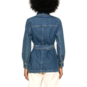 OEM Veste en jean personnalisée pour femmes Veste d'extérieur décontractée pour femmes Manteau boutonné pour l'automne Veste en jean oversize pour femmes de haute qualité - Product Image 4