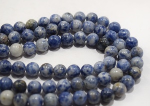 Perles de pierre précieuse sodalite bleue blanche naturelle de qualité AAA - Product Image 3
