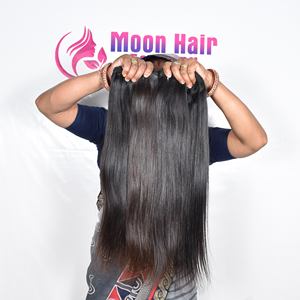 Super vente, fournisseur indien vendant des mèches de cheveux vierges bruts non traités, cheveux naturels de temple indien, cheveux humains lisses, par exportation - Product Image 1