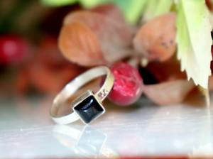 แหวนพลอยออนิกซ์สีดำ เงินแท้ 925 งานแฮนด์เมด ของขวัญเครื่องประดับ - Product Image 2