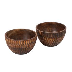 Premium <b>Large</b> Round Decorative Hand Carved <b>Wood</b> <b>Bowl</b> with Tribal Design Brown and White Finish Handmade Home Decor - Product Image 6