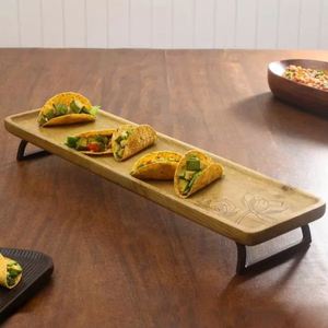 Mejor precio, plato de madera creativo para servir aperitivos, restaurante Rectangular, Hotel, cocina, mesa, fiesta en casa, exhibición de almacenamiento, India - Product Image 2