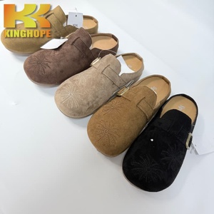 Mules en daim et cuir PU pour femmes, style Birkenstock, motif de feux d'artifice brodés - Product Image 4