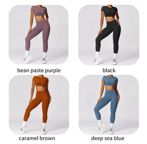 Ropa de fitness y yoga Hombros inclinados Sujetador deportivo Gimnasio Conjuntos de fitness para mujeres - Product Image 3