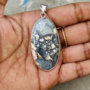 Tendance 925 Sterling Silver Plaqué Or Collier Naturel Maligano jaspe Cristal ovale Femmes Mode Pendentif Charme Accessoire - Product Image 3