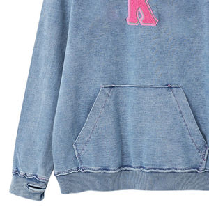 Kingroo Sorority Denim Sweatshirts en laine respirante, anti-rétrécissement, anti-rides, anti-boulochage, broderie 3D, teinture unie sur le devant - Product Image 5